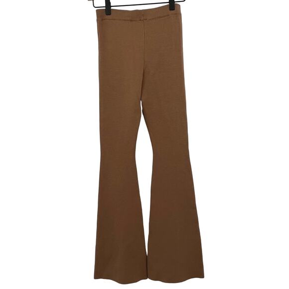 Princess Polly camel brown rib knit flare leggings size S/M - Picture 3 of 8
